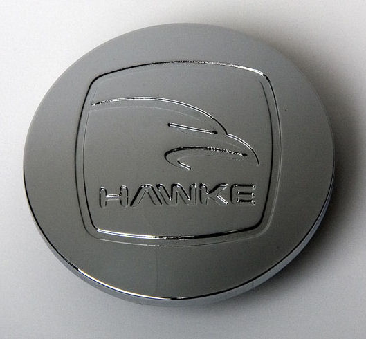 Hawke chrome metal wheel centres - Click Image to Close